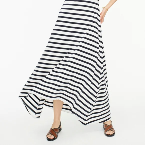 NEW! J Crew High-low Maxi Dress Navy Blue Stripe NWT - Picture 4 of 8